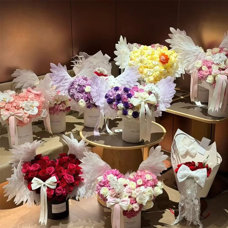 Motorized Angel Wings Flower Decoration, DIY Craft Kit for Wedding & Valentine's Bouquet