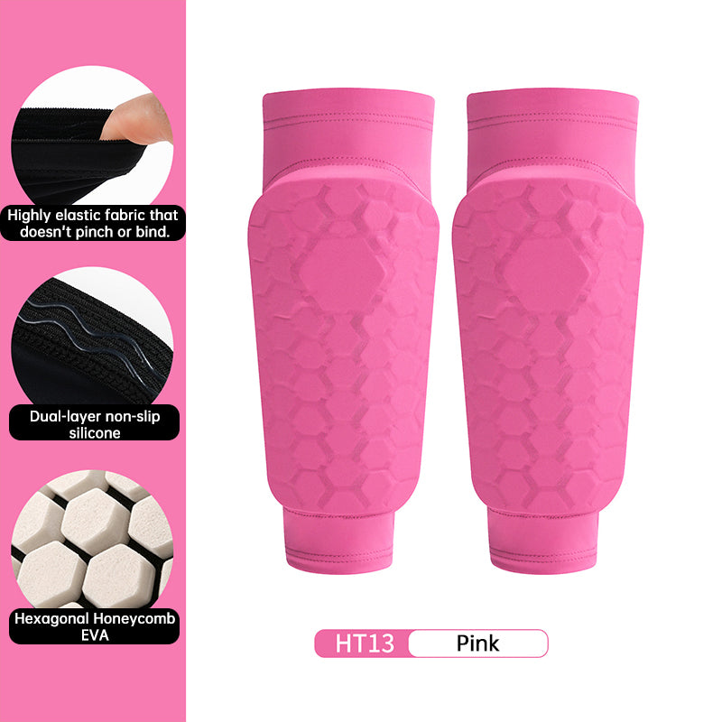 Kids Soccer Shin Guards, Lightweight EVA Honeycomb with Non-Slip Silicone