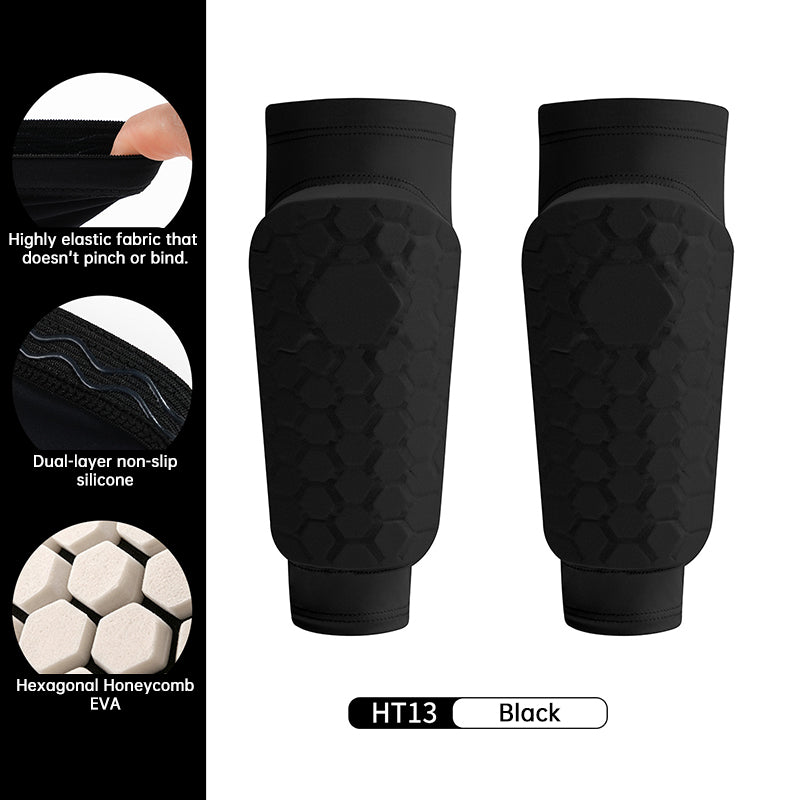 Kids Soccer Shin Guards, Lightweight EVA Honeycomb with Non-Slip Silicone