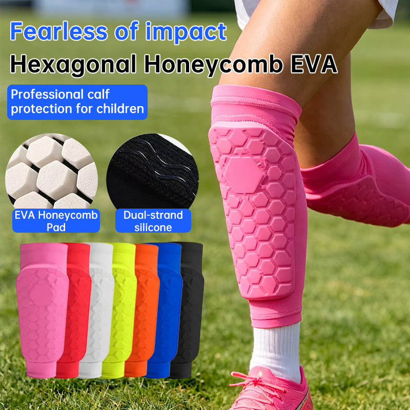 Kids Soccer Shin Guards, Lightweight EVA Honeycomb with Non-Slip Silicone