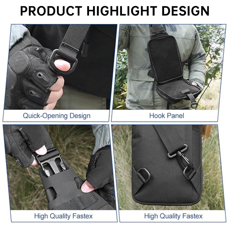 Tactical Pistol Transport Bag with Holster, Concealed Carry Crossbody Sling Bag for Handgun, EDC Chest Pack for Outdoor & Range