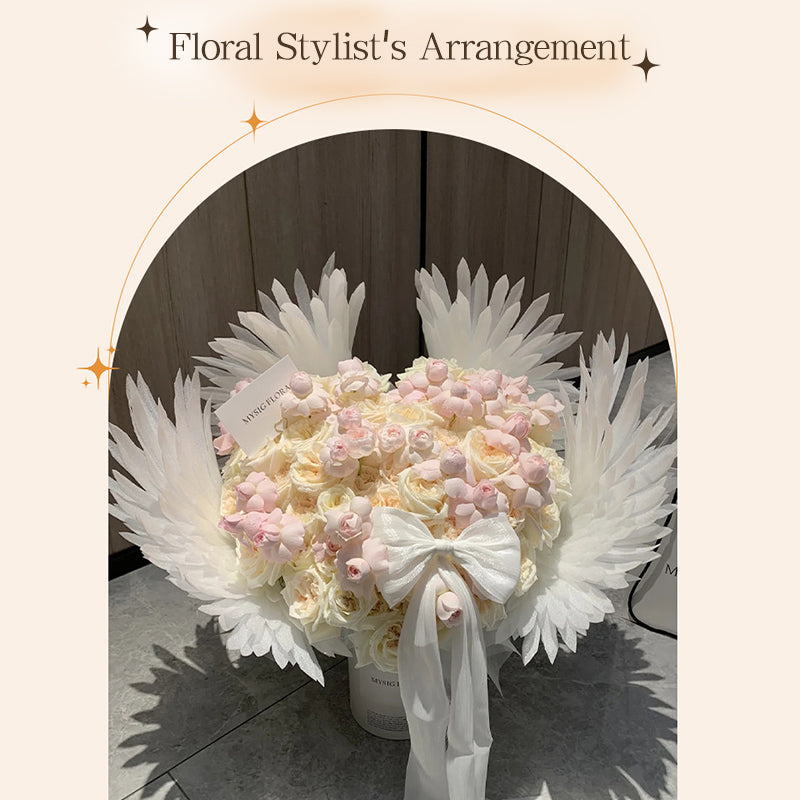 Motorized Angel Wings Flower Decoration, DIY Craft Kit for Wedding & Valentine's Bouquet