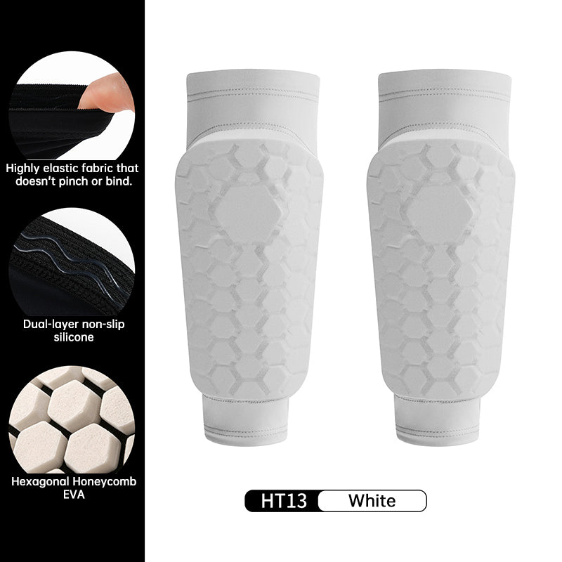 Kids Soccer Shin Guards, Lightweight EVA Honeycomb with Non-Slip Silicone