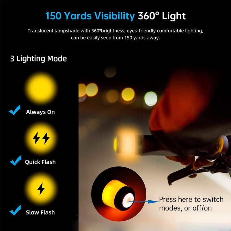 LED Scooter Turn Signal Lights, 2 Pack Waterproof Handlebar Indicators for Ninebot Max G30/ES Series