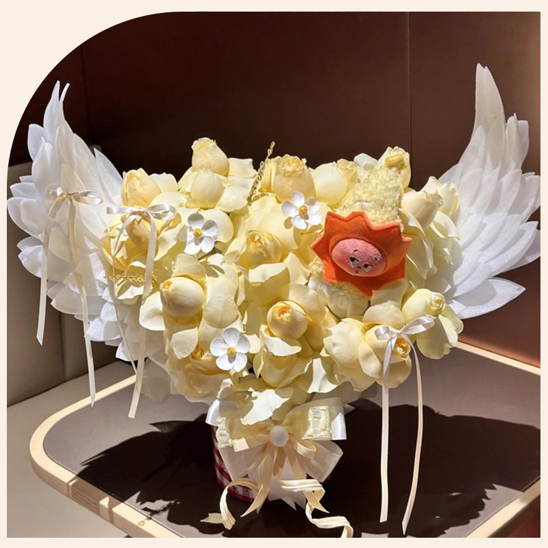 Motorized Angel Wings Flower Decoration, DIY Craft Kit for Wedding & Valentine's Bouquet